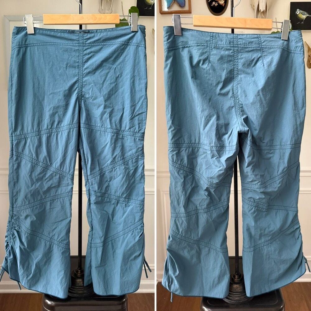 Urban Outfitters Silence + Noise Nylon Crop Kick Flare Pants Blue 8